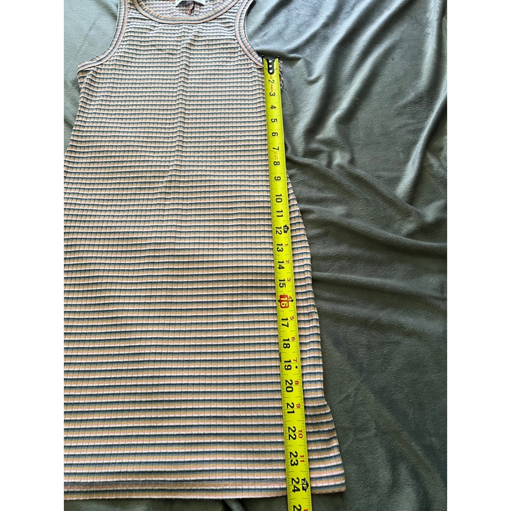 Arizona Jean Co Striped Ribbed Knit Bodycon Mini Dress Pink Blue Tan Small - Picture 4 of 7